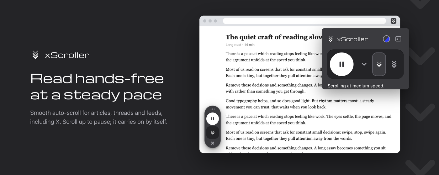 xScroller: read hands-free at a steady pace